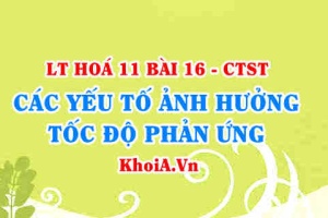 Ảnh hưởng của nồng độ, nhiệt độ, áp suất, bề mặt tiếp xúc và chất xúc tác tới tốc độ phản ứng và ví dụ - Hoá 10 bài 16